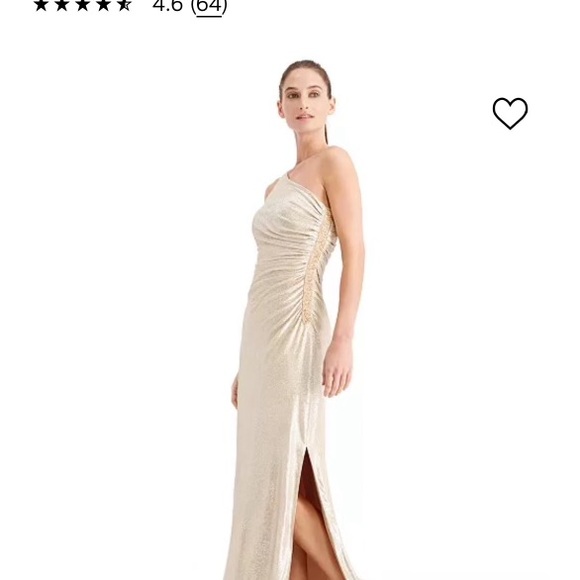 Calvin Klein Metallic One Shoulder Dress - Picture 5 of 6